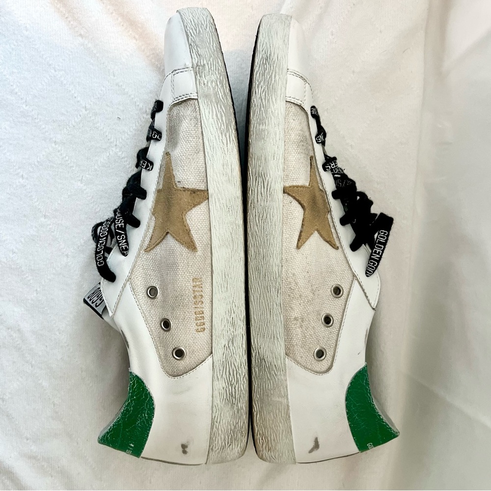 White green leather and canvas Golden Goose men’s 47